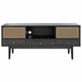 Safavieh Ceu 3 Drawer 1 Shelf Media TV Stand, Distressed Black & Gold - 1 Box of 2 MED9606E-2BX